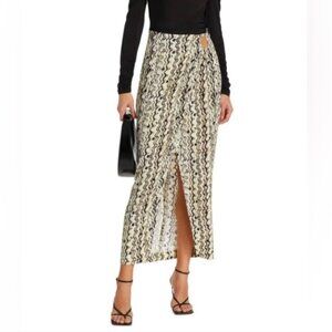 NWOT Nanushka Solice printed midi faux wrap viscose long skirt Sz S